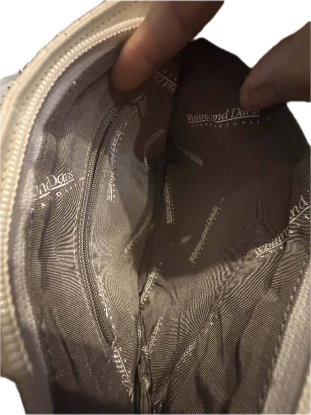 Whiting & Davis International White Metal Mesh Shoulder Bag Vintage, NWOT - Picture 7 of 13